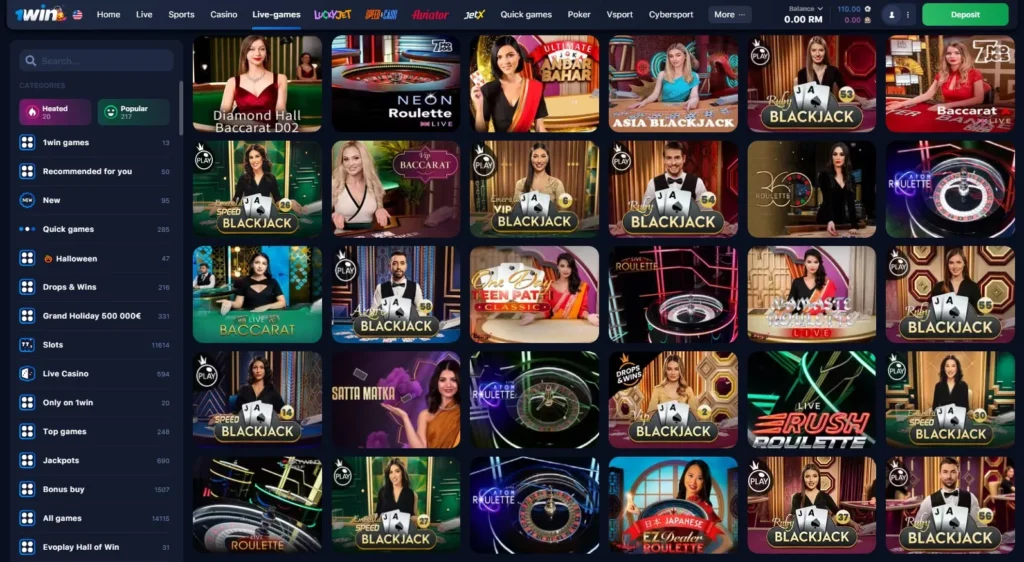 1WIN Casino live dealer games